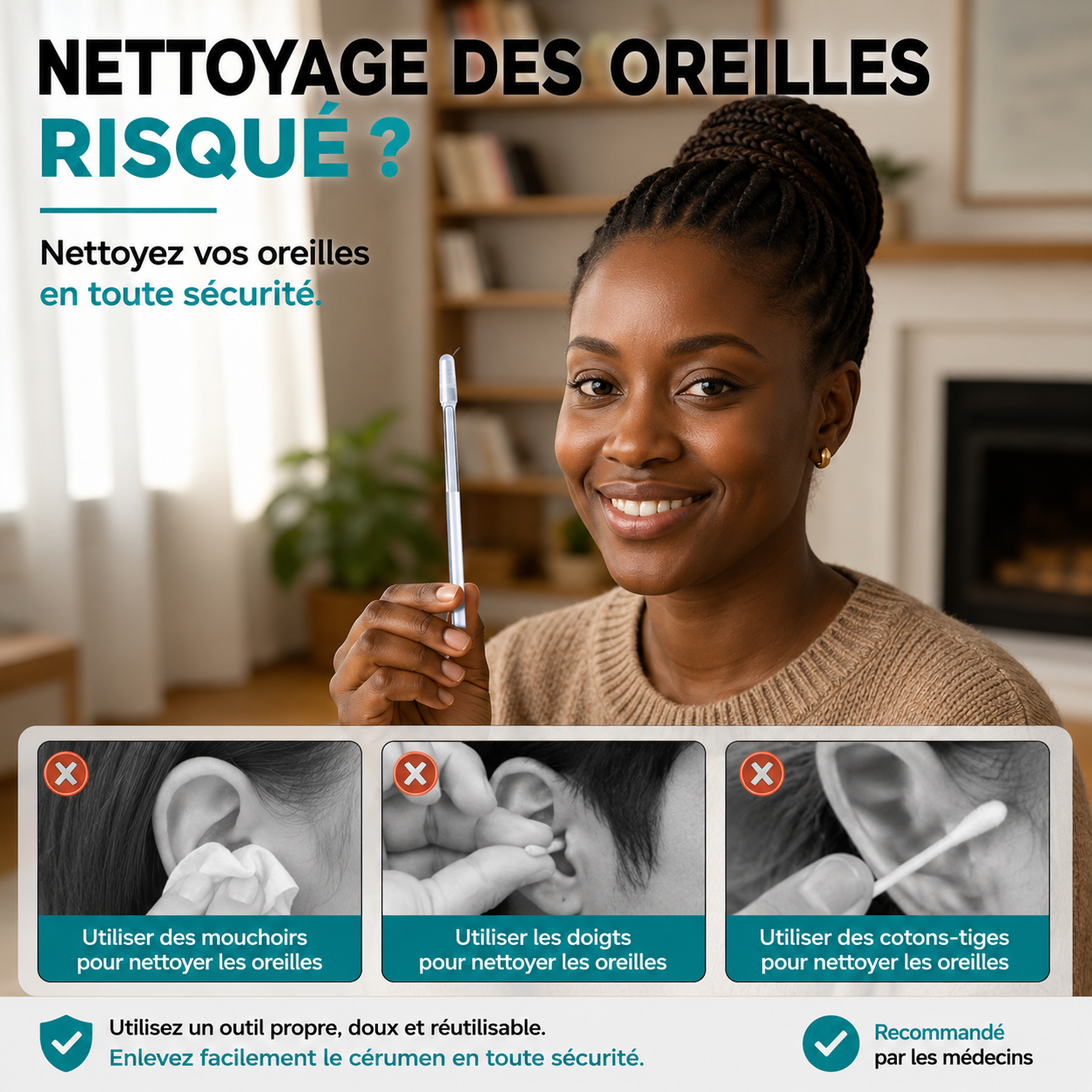 Sticky Ear Cleaner ™ — Nettoyeur d'oreilles réutilisables