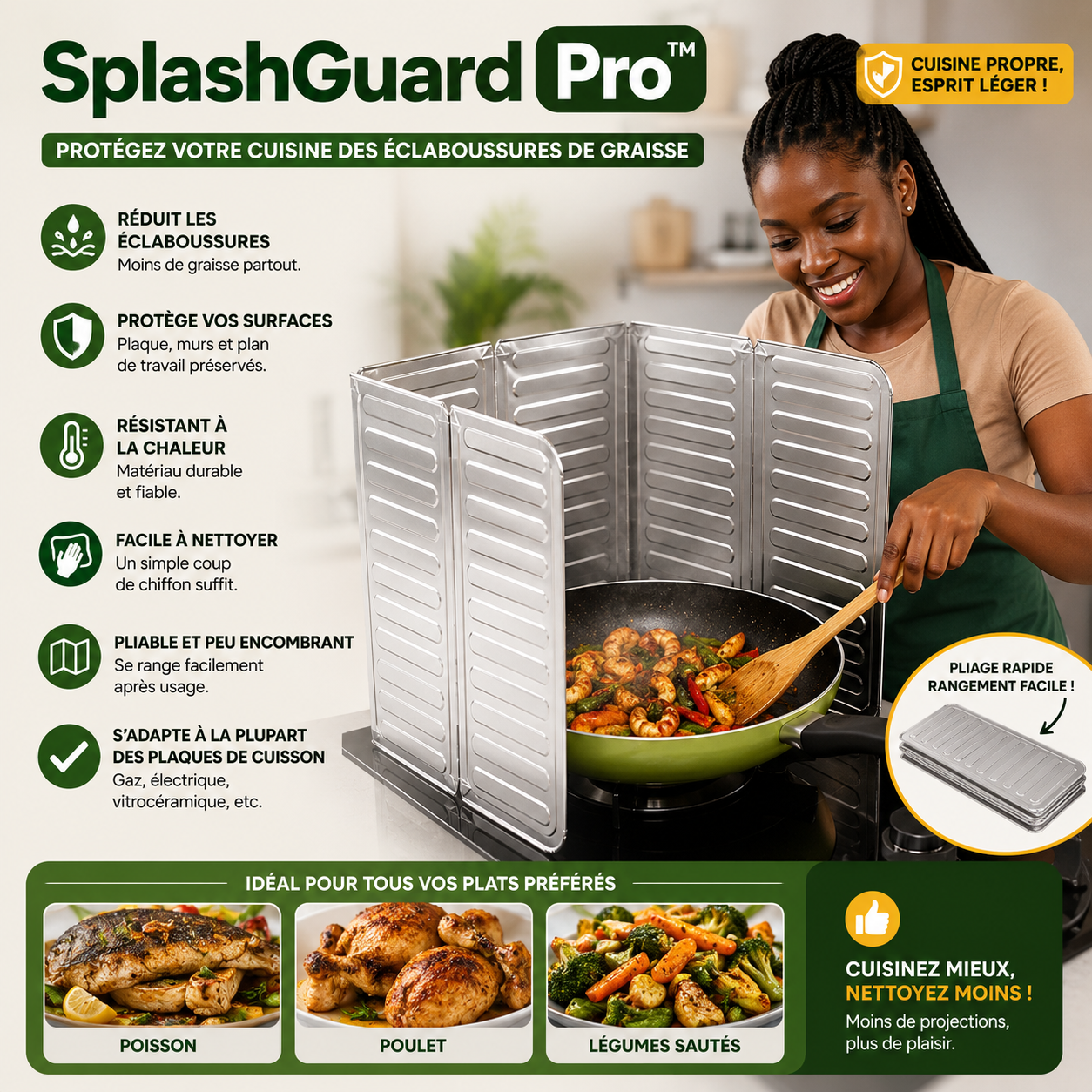 SplashGuard Pro™ – Le pare-éclaboussures pliable