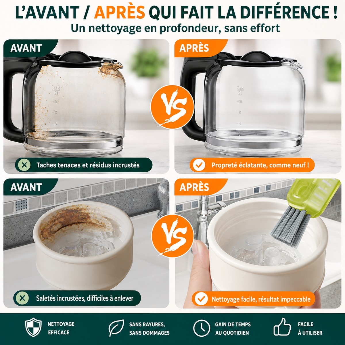 CleanPro™ 3-en-1 — Brosse de nettoyage multifonctions
