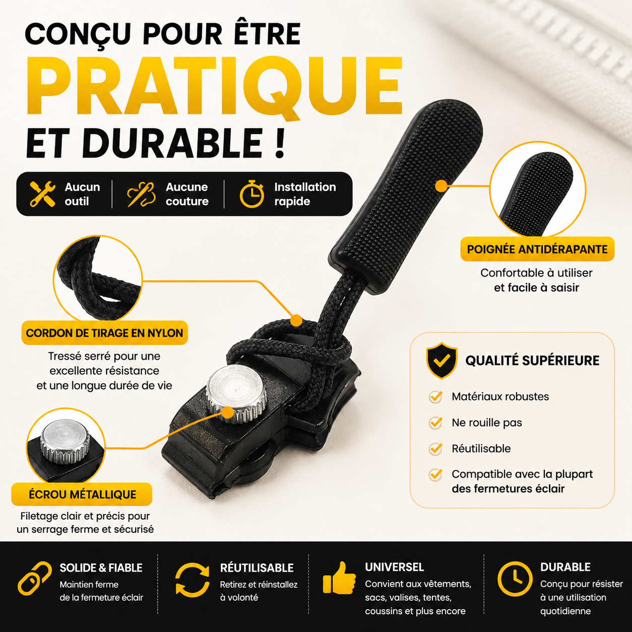 ZipFix™ – Le réparateur universel de fermeture éclair