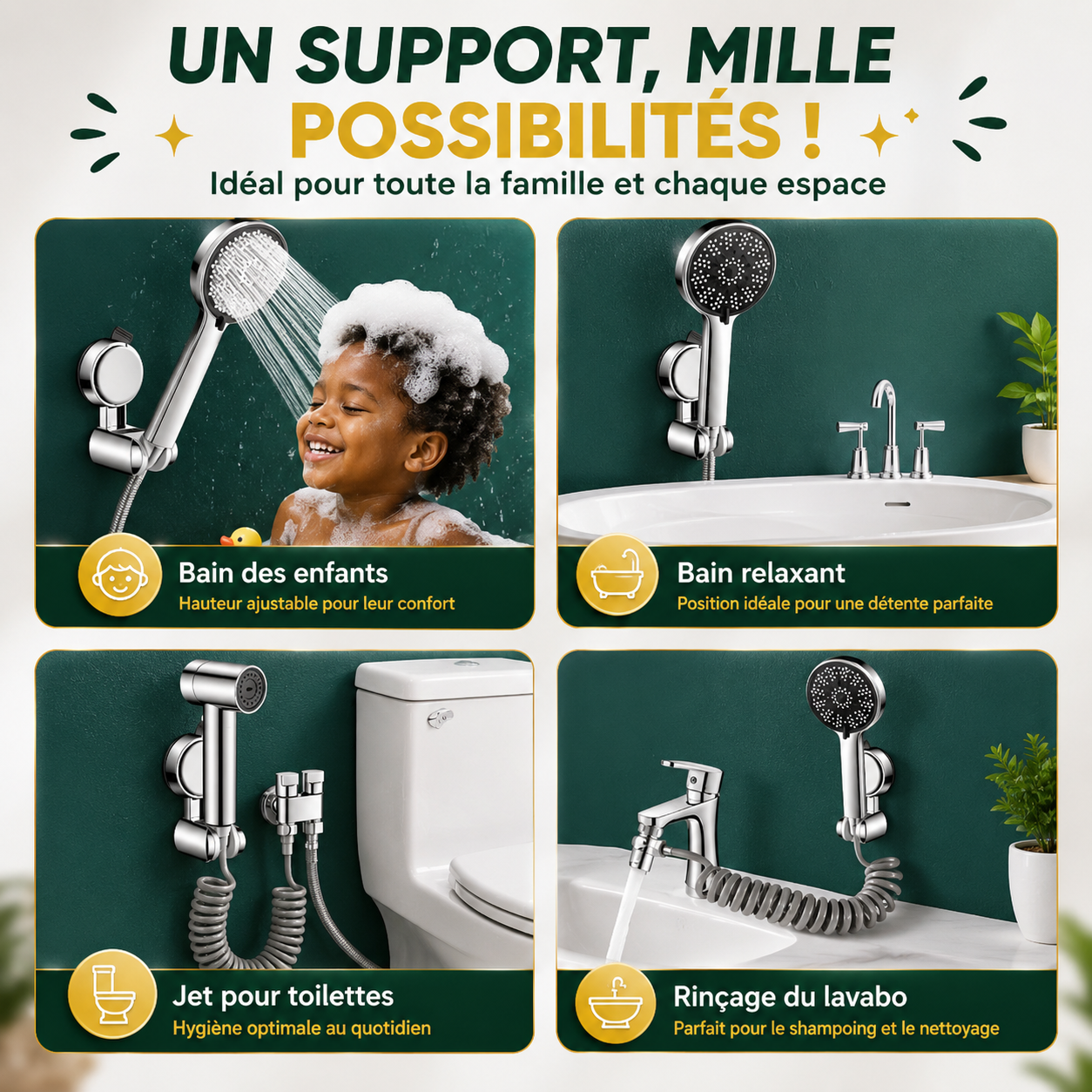 AquaFlex™ — Support Mural Réglable